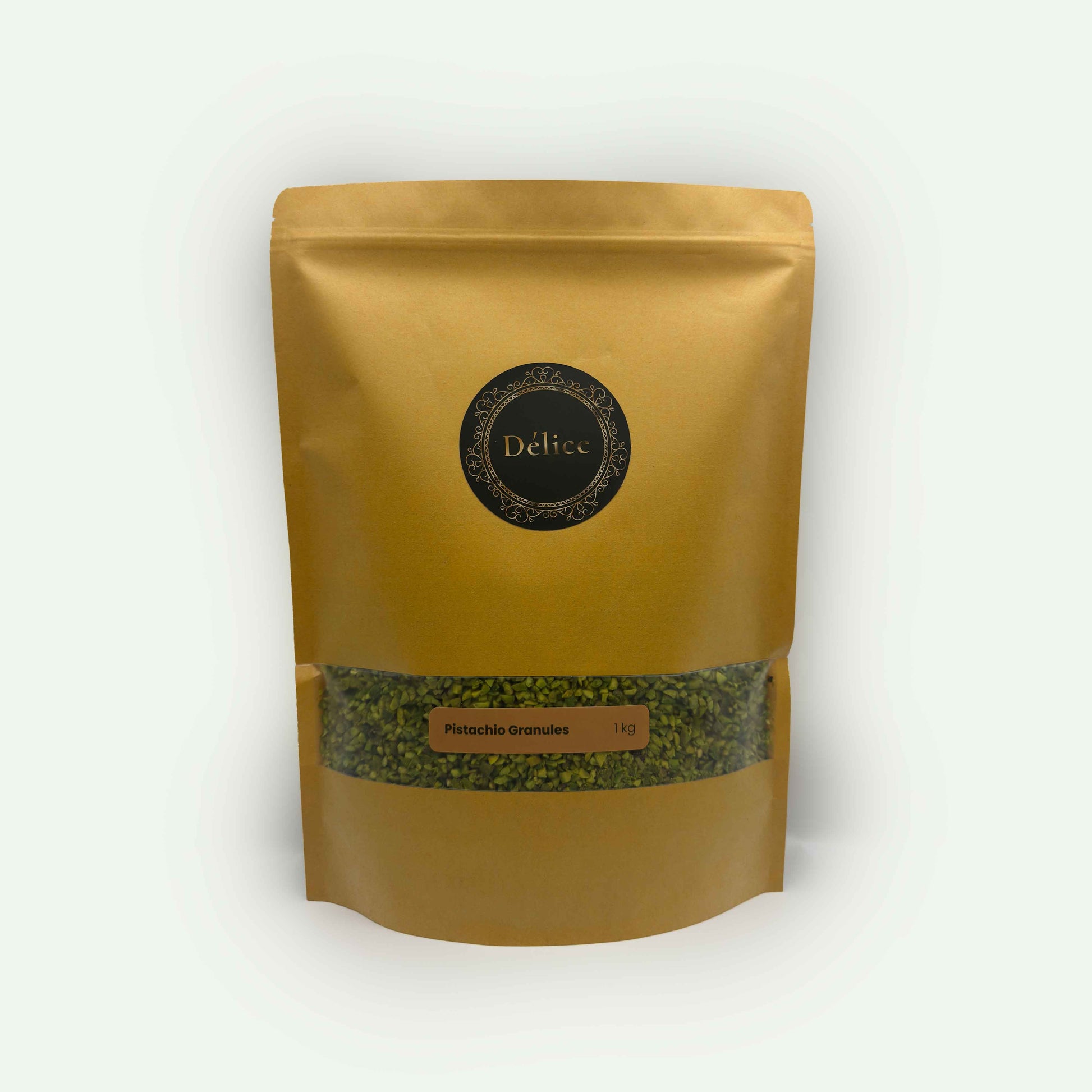 High-quality Iranian pistachio granules for toppings, fillings, and baking.