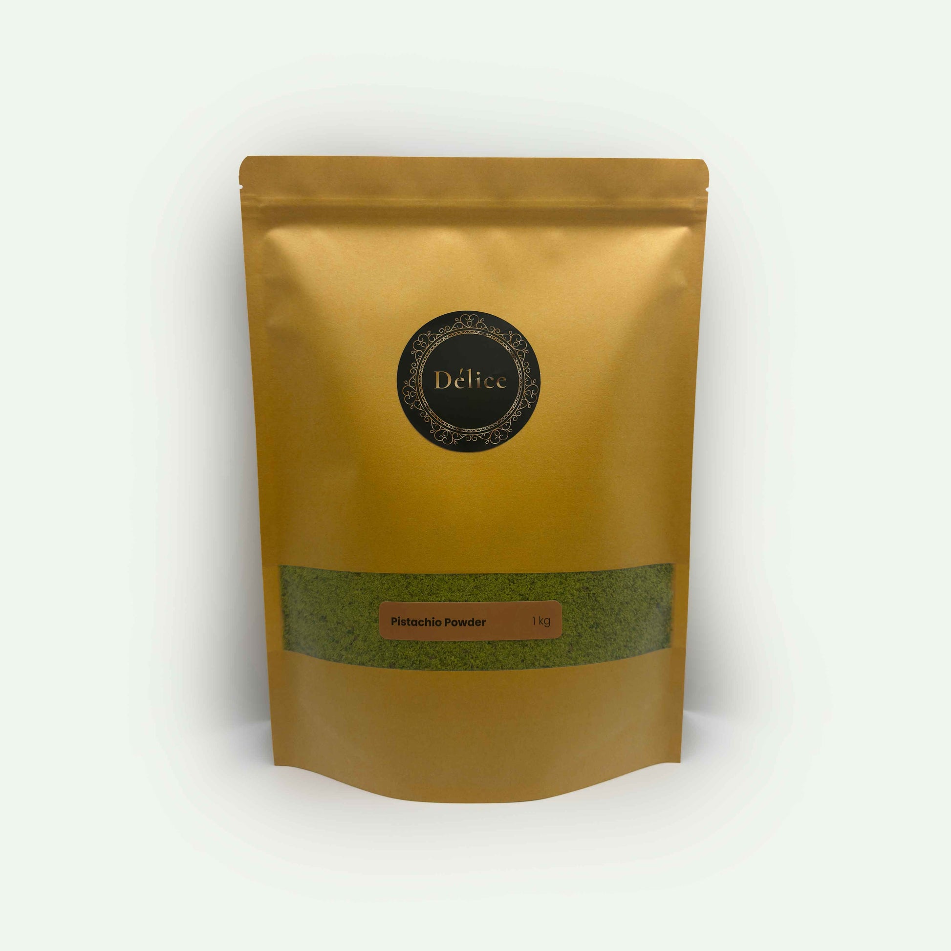 Finely ground Iranian pistachio powder for cakes, ice cream, and pastries.